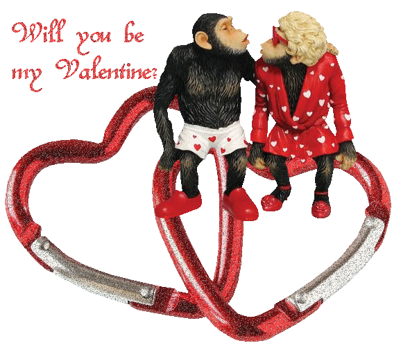Открытка, анимация, 14 февраля, обезьянки. Открытки  Открытка, анимация, 14 февраля, День Святого Валентина, обезьянки, сердечки скачать бесплатно онлайн скачать открытку бесплатно | 123ot