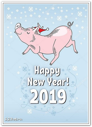 Год кабана 2019! Поздравительные открытки, картинки с новым годом свиньи 2019! Год свиньи! Открытка со свиньей, свинкой, поросенком! Красивое поздравление в стихах и прозе! (Поздравить по вацап, вайбер, телеграм! Скачать поздравительную открытку бесплатно для vk, ok, facebook!) скачать открытку бесплатно | 123ot