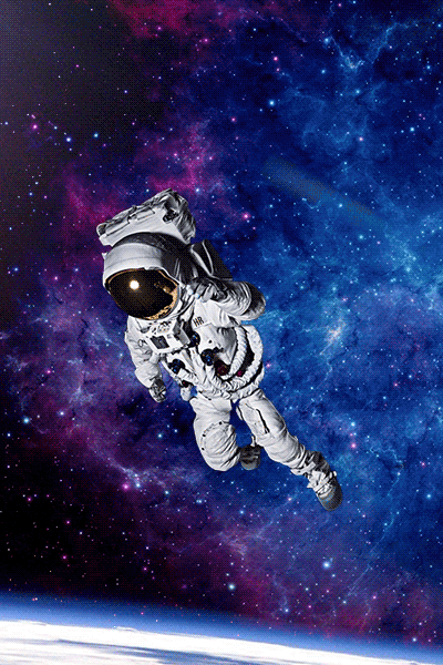 Анимация. GIF. Красивый космос. Космонавт. скачать открытку бесплатно | 123ot