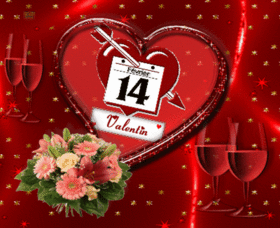 Открытка, картинка, 14 февраля, сердце, поздравление, календарь. Открытки  Открытка, картинка, 14 февраля, сердце, поздравление, календарь, вино скачать бесплатно онлайн скачать открытку бесплатно | 123ot