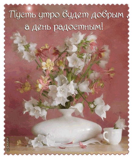 Нежная открытка gif хорошего дня! Доброго дня! Гиф, белые цветы в вазе! Пожелание хорошего дня! Отличного, прекрасного дня! скачать открытку бесплатно | 123ot