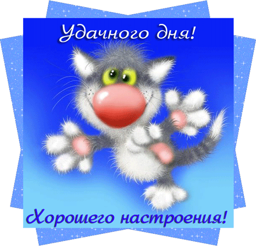 Прикольная открытка хорошего дня! Кот! Удачного дня! Пожелание хорошего дня! Отличного, прекрасного дня! скачать открытку бесплатно | 123ot