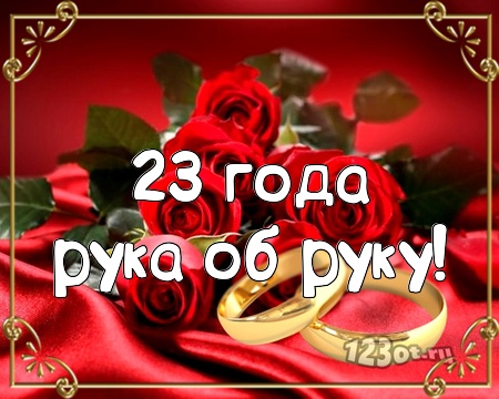 С годовщиной свадьбы 23 года! Модная, чудесная, новая открытка, картинка! скачать открытку бесплатно | 123ot